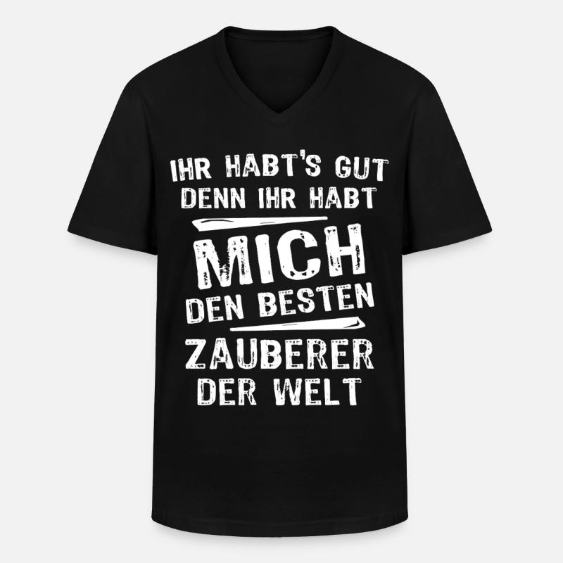 Zauberer - Männer-T-Shirt mit V-Ausschnitt - Schwarz