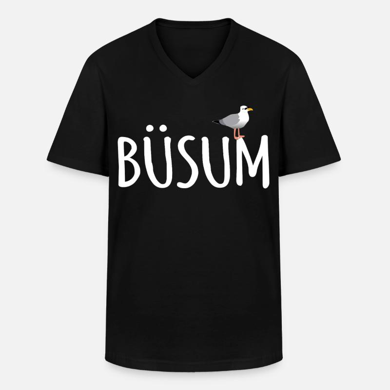 Büsum Möwe - Männer-T-Shirt mit V-Ausschnitt - Schwarz