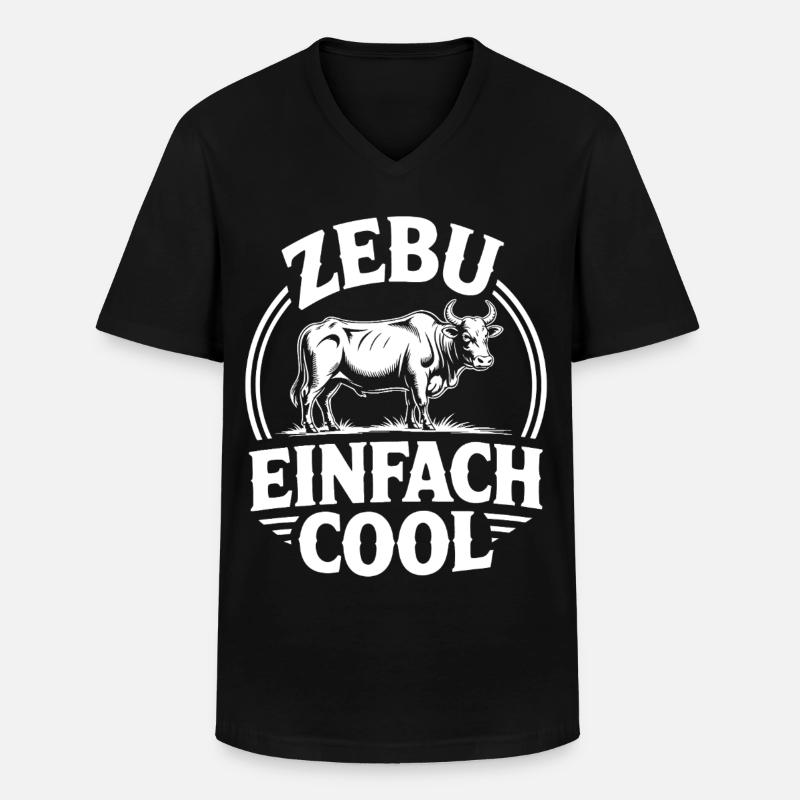 Logo del Cerchio Zebu Simply Cool - Maglietta da uomo classica con scollo a V - nero