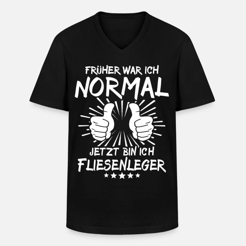 Fliesenleger - Männer-T-Shirt mit V-Ausschnitt - Schwarz