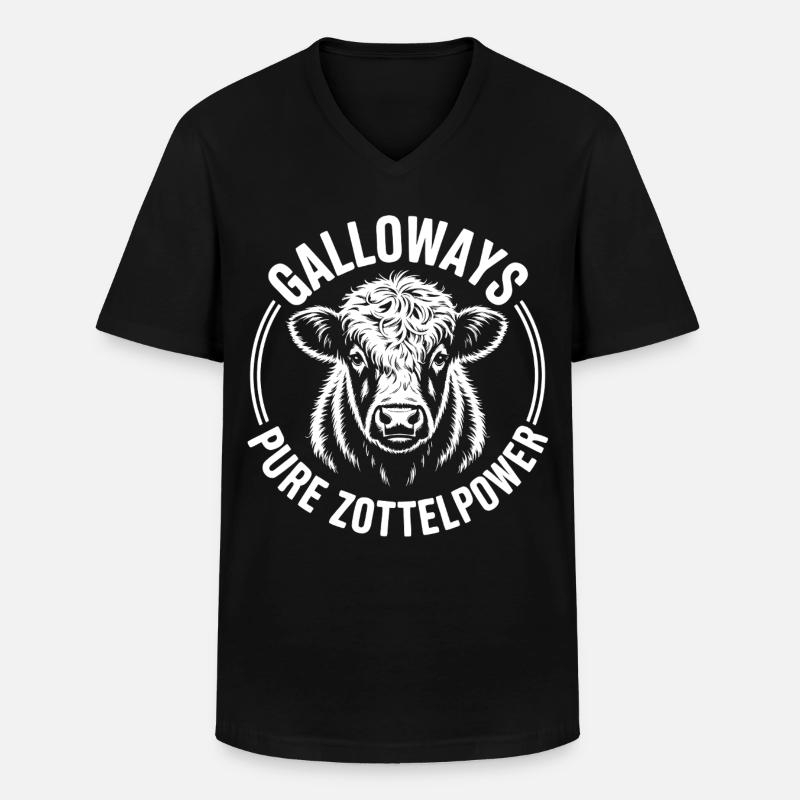 Galloway Rind Kopf - Männer-T-Shirt mit V-Ausschnitt - Schwarz