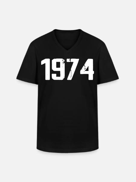 1974 - Awesome since 1974 - Men's V-Neck T-Shirt - black