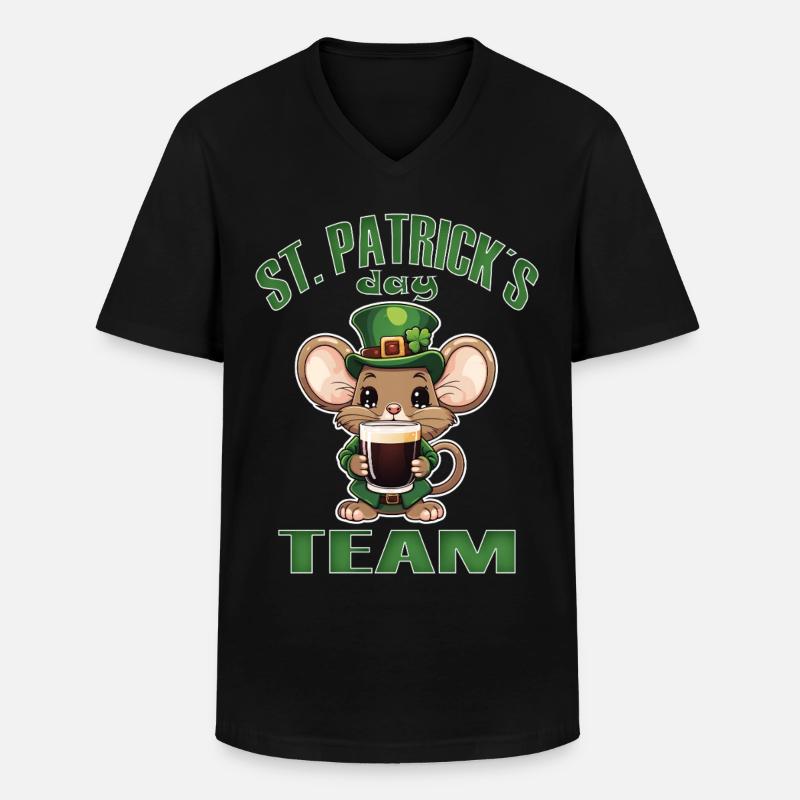 St. Patrick's Mouse Bier, Irische Partei - Männer-T-Shirt mit V-Ausschnitt - Schwarz