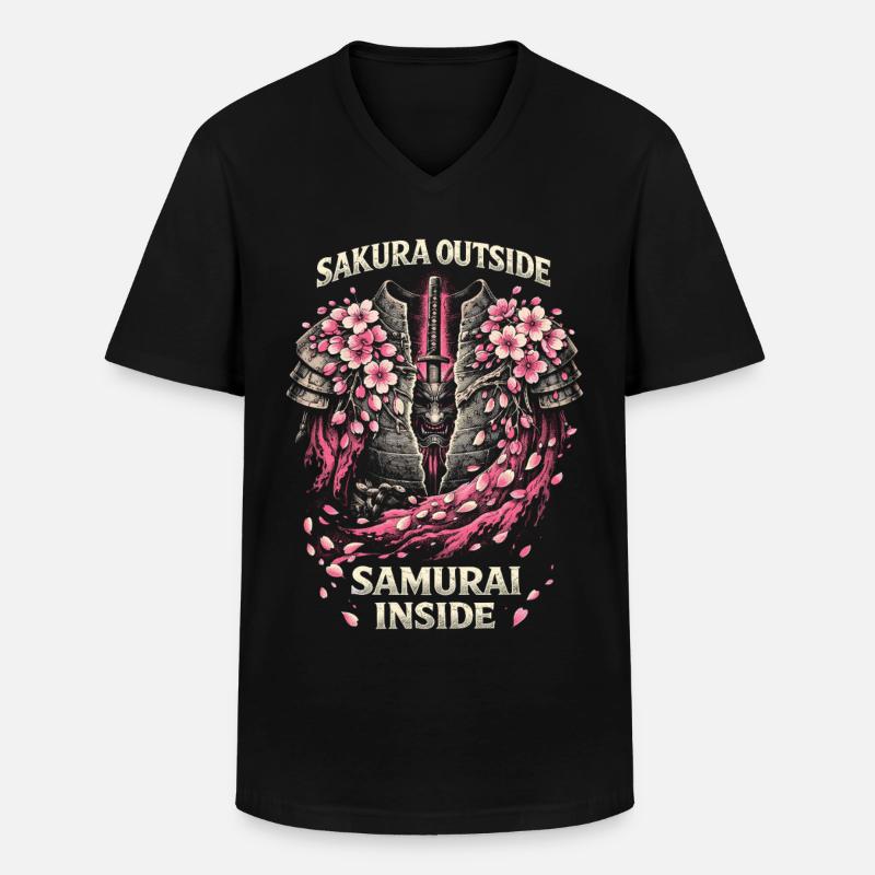 Kirschblüten Sakura Kirschblüte - Männer-T-Shirt mit V-Ausschnitt - Schwarz