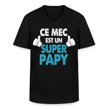 Dieser Typ ist ein Urgroßvater-Geschenk Opa-Humor - Männer-T-Shirt mit V-Ausschnitt - Schwarz - Vorne - AI Model Male 178 dark (178cm)
