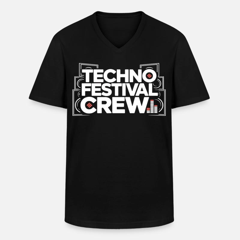 Techno Festival Crew – Techo Party Outfit - Männer-T-Shirt mit V-Ausschnitt - Schwarz