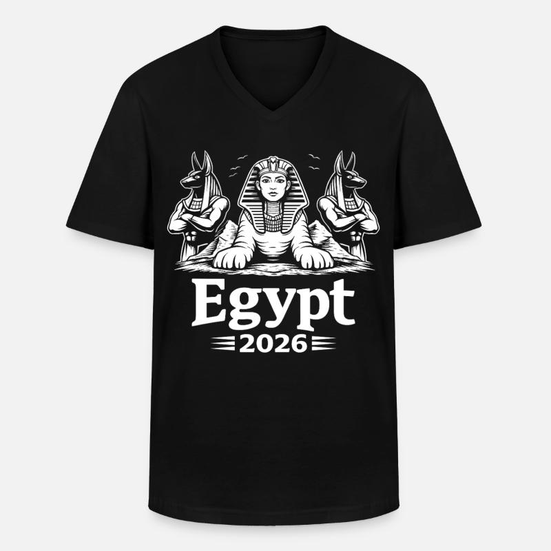 Sphinx Kleopatra Anubis Egypt 2026 Mystik - Männer-T-Shirt mit V-Ausschnitt - Schwarz