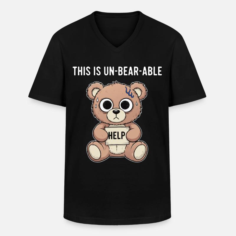 Unbearable Bear Spruch - Männer-T-Shirt mit V-Ausschnitt - Schwarz