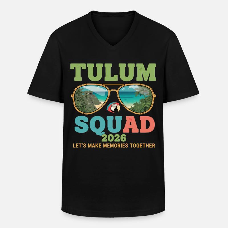 Tulum Squad 2026 Urlaub - Männer-T-Shirt mit V-Ausschnitt - Schwarz