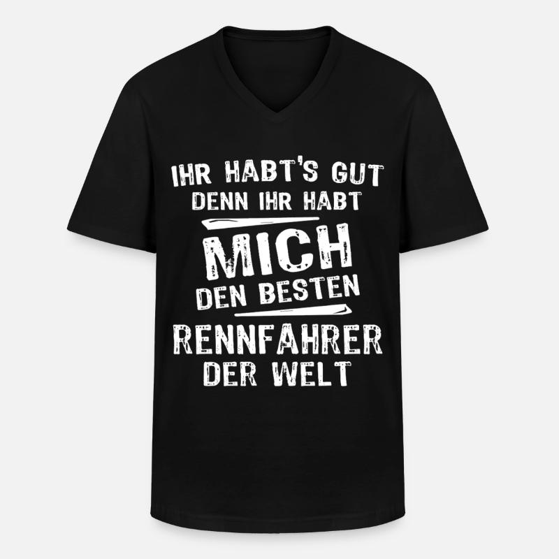 Rennfahrer - Männer-T-Shirt mit V-Ausschnitt - Schwarz