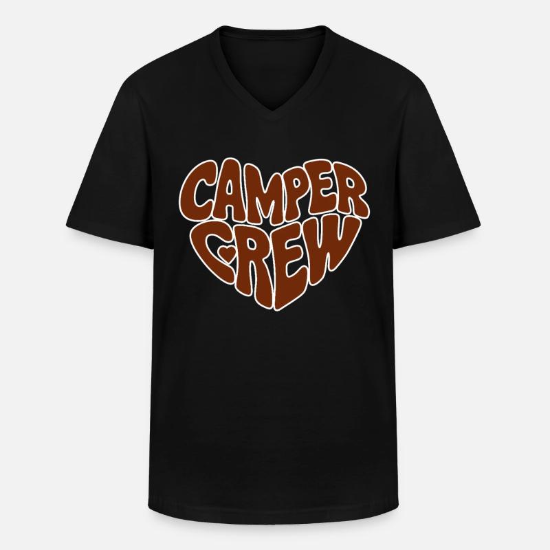 Camper crew - Männer-T-Shirt mit V-Ausschnitt - Schwarz