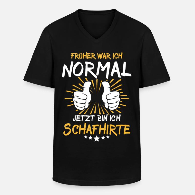 Schafhirte Spruch - Männer-T-Shirt mit V-Ausschnitt - Schwarz