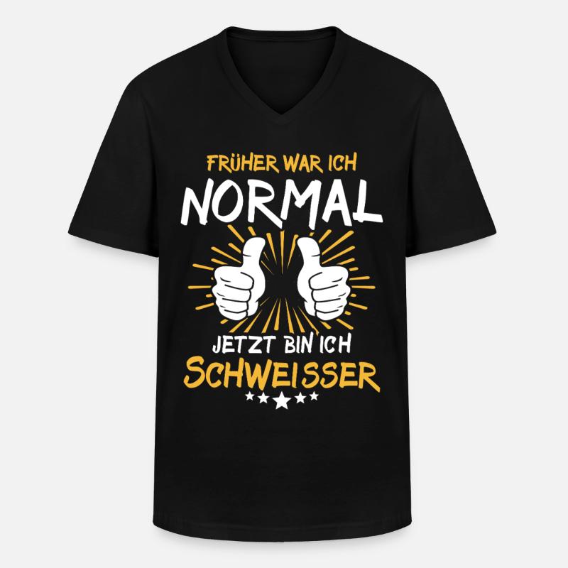 Schweisser Spruch - Männer-T-Shirt mit V-Ausschnitt - Schwarz