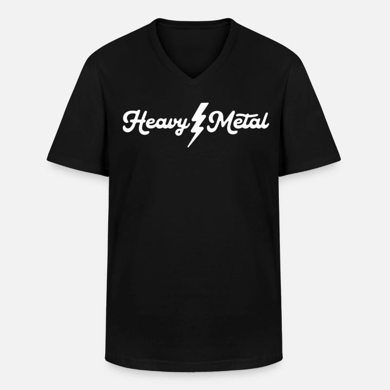 Heavy Metal Lightning Skript - Männer-T-Shirt mit V-Ausschnitt - Schwarz