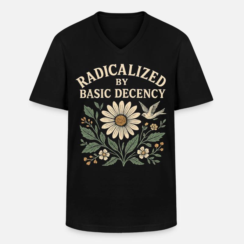 Basic Decency Statement für Weltverbesserer - Männer-T-Shirt mit V-Ausschnitt - Schwarz