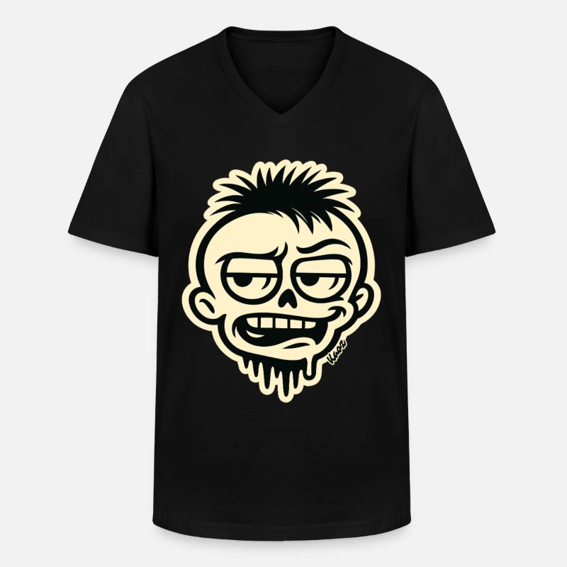 Schädelgraffiti - Männer-T-Shirt mit V-Ausschnitt - Schwarz