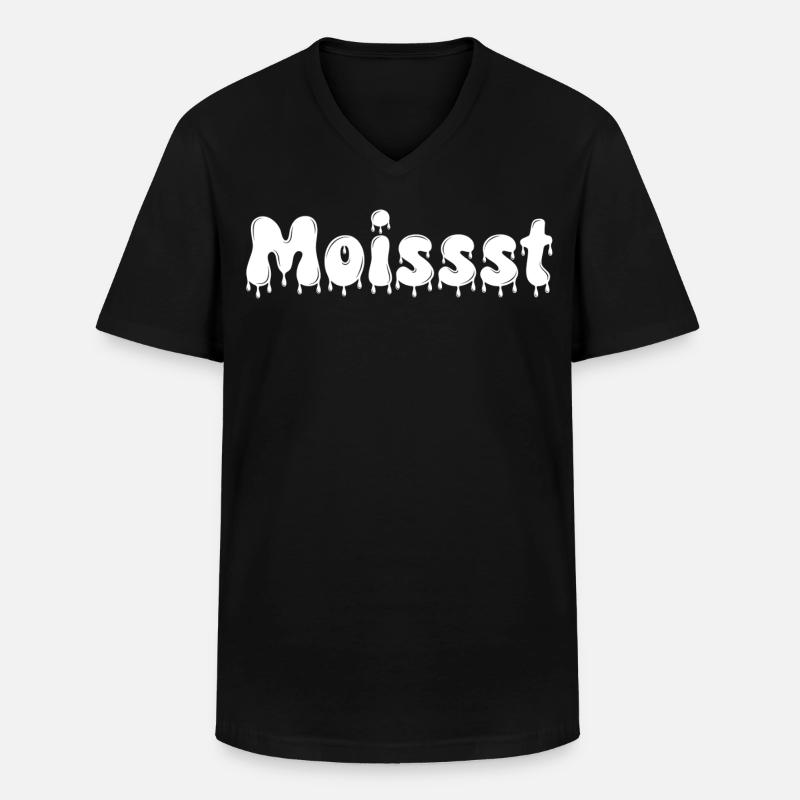 Feuchter tropfender Text - Männer-T-Shirt mit V-Ausschnitt - Schwarz