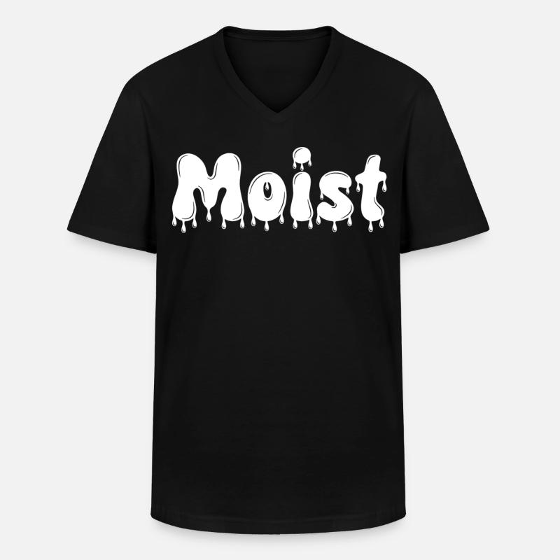 Feuchter tropfender Text - Männer-T-Shirt mit V-Ausschnitt - Schwarz