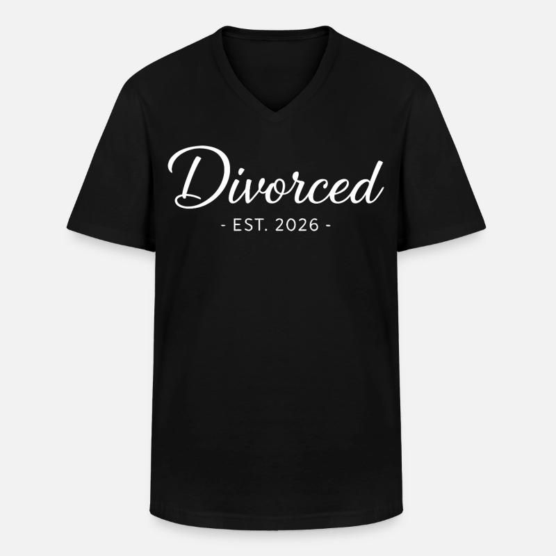 Divorced Est. 2026 Scheidung Party - Männer-T-Shirt mit V-Ausschnitt - Schwarz
