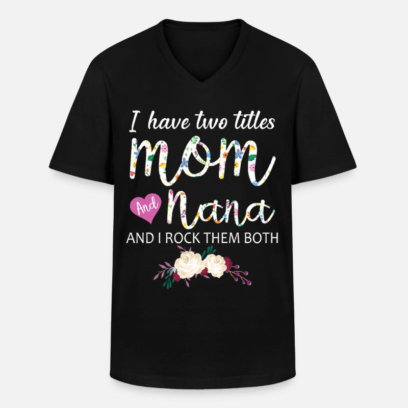 Mama Nana Geschenkidee Blumenhemd - Männer-T-Shirt mit V-Ausschnitt - Schwarz