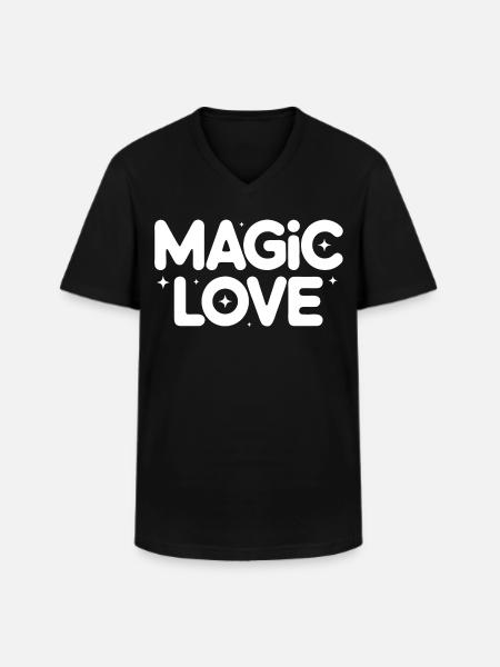 Magic Love Retro Stars - Men's V-Neck T-Shirt - black