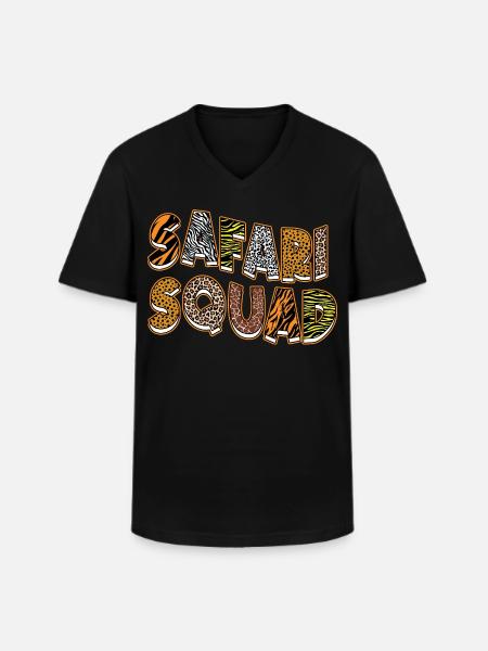Safari Squad Dyr Zoo Party Jungle Zoo Fødselsdag - Klassisk herre T-shirt med V-udskæring - sort