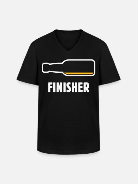 Finisher (Bier / Bierchen / Biertrinker / NEG 2C) - Männer-T-Shirt mit V-Ausschnitt - Schwarz