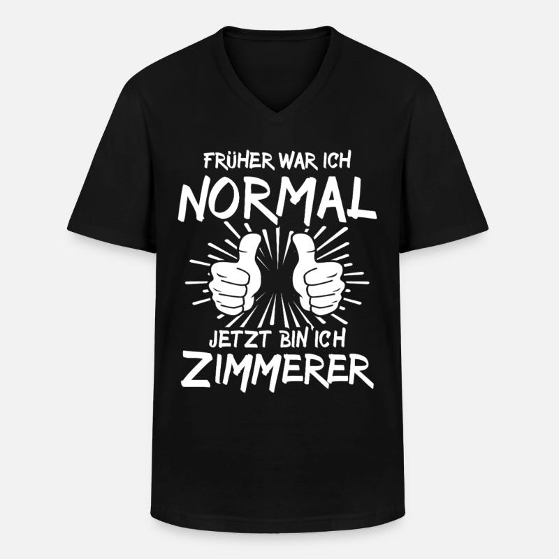 Zimmerer - Männer-T-Shirt mit V-Ausschnitt - Schwarz