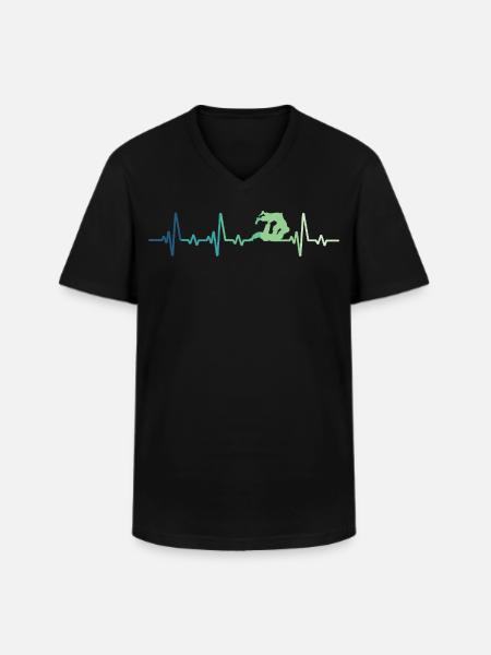 Jiu Jitsu Heartbeat Jiu-Jitsu - Men's V-Neck T-Shirt - black