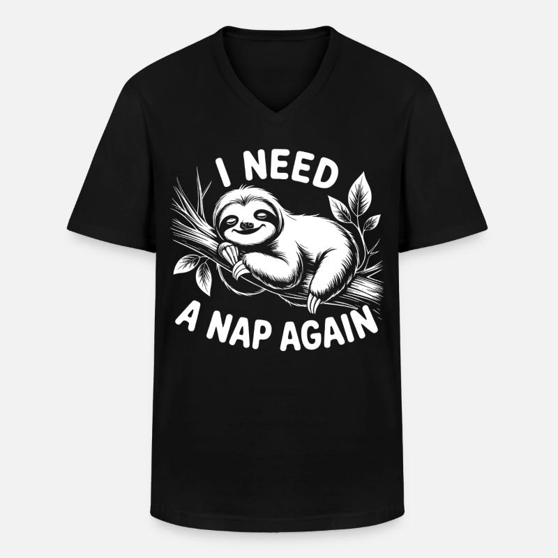 Ich brauch nen Nap - Männer-T-Shirt mit V-Ausschnitt - Schwarz
