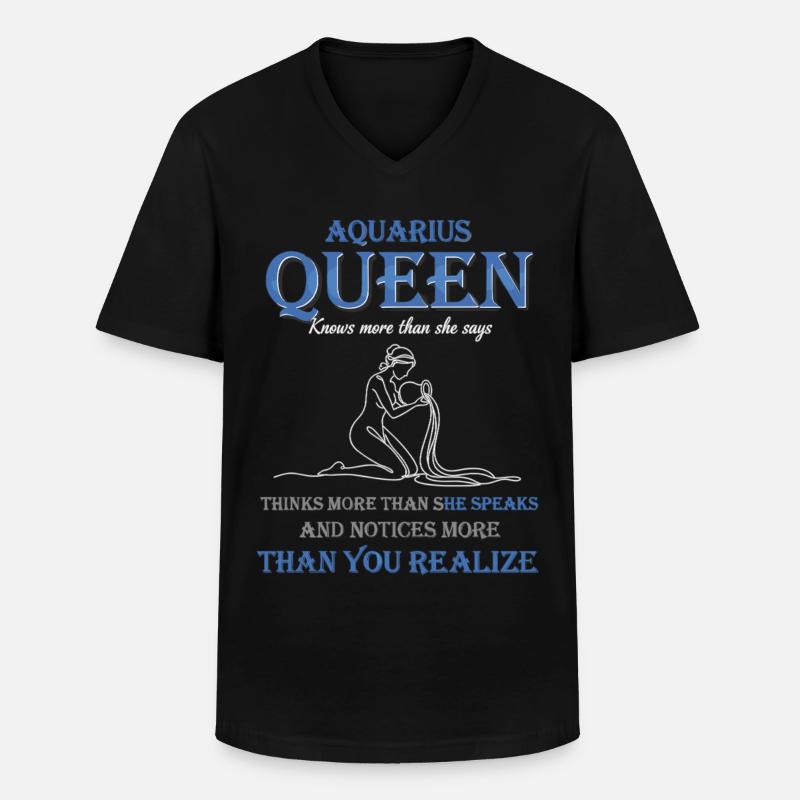 Aquarius Queen Sternzeichen Wassermann - Männer-T-Shirt mit V-Ausschnitt - Schwarz