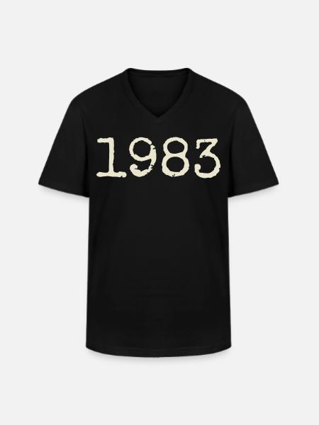 1983 Birthday Gift - Awesome since 1983 - Men's V-Neck T-Shirt - black