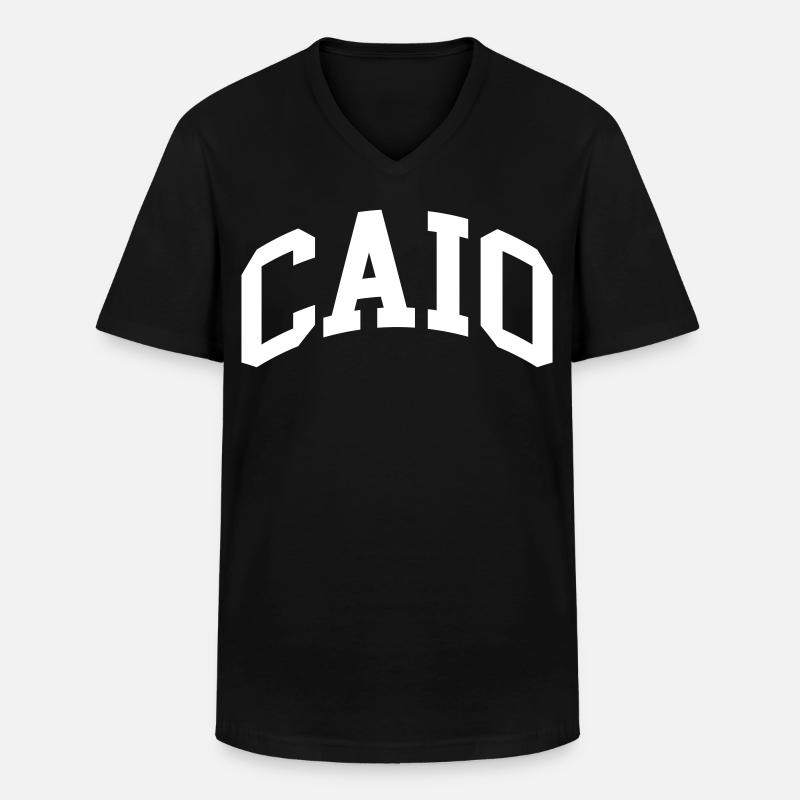 Caio - Männer-T-Shirt mit V-Ausschnitt - Schwarz