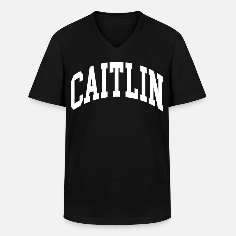 Caitlin - Männer-T-Shirt mit V-Ausschnitt - Schwarz