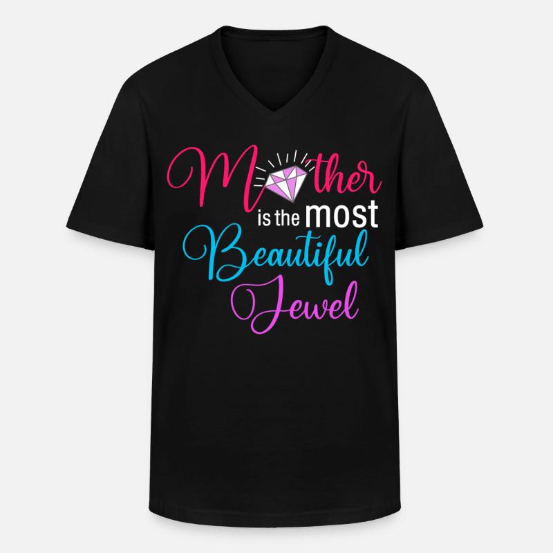 Mutter ist der schönste Juwelen-Blumendiamant - Männer-T-Shirt mit V-Ausschnitt - Schwarz