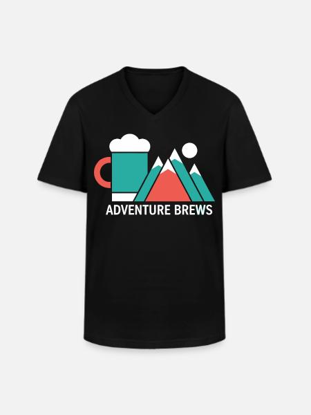 Adventure Brews Wandern Bier - Männer-T-Shirt mit V-Ausschnitt - Schwarz