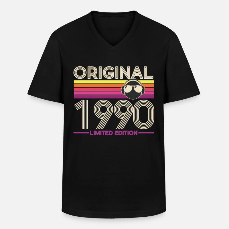 Originale limitierte Edition von 1990 - Männer-T-Shirt mit V-Ausschnitt - Schwarz