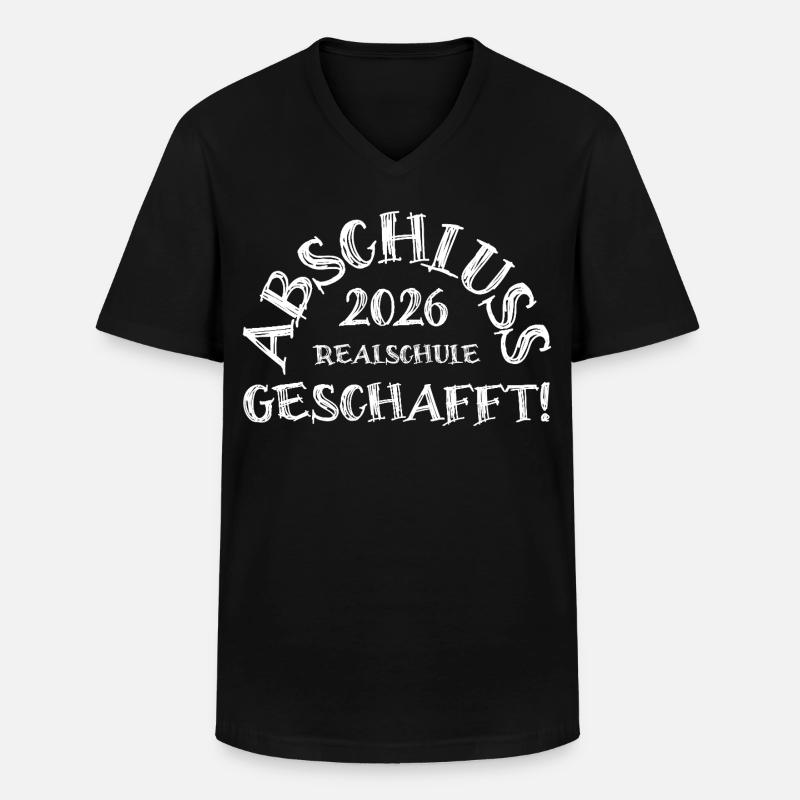 Abschluss 2026 Realschule geschafft!  - Männer-T-Shirt mit V-Ausschnitt - Schwarz
