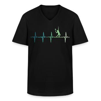 Tennis - Männer-T-Shirt mit V-Ausschnitt - Schwarz - Vorne - AI Model Male 178 dark (178cm)