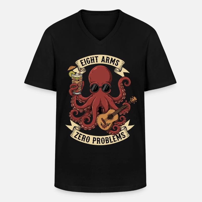 Eight Arms Zero Problems - Men's V-Neck T-Shirt - black