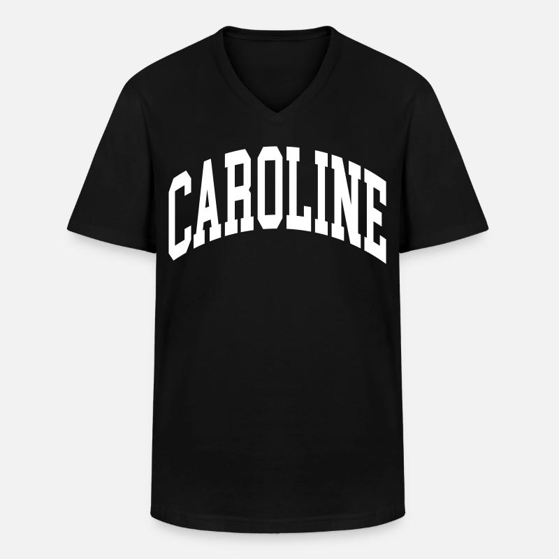 Caroline - Männer-T-Shirt mit V-Ausschnitt - Schwarz