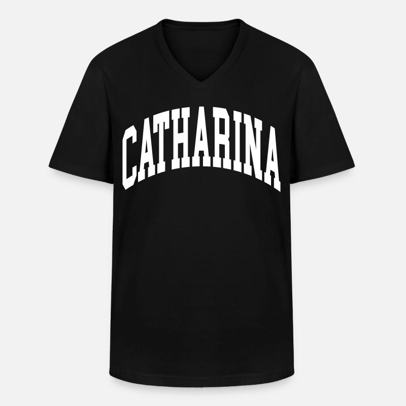 Catharina - Männer-T-Shirt mit V-Ausschnitt - Schwarz
