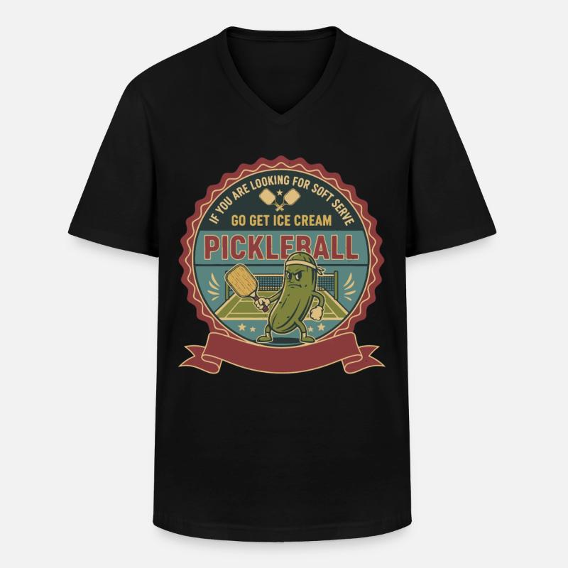 Pickleball-Softeis Go Hol Sahne lustig - Männer-T-Shirt mit V-Ausschnitt - Schwarz