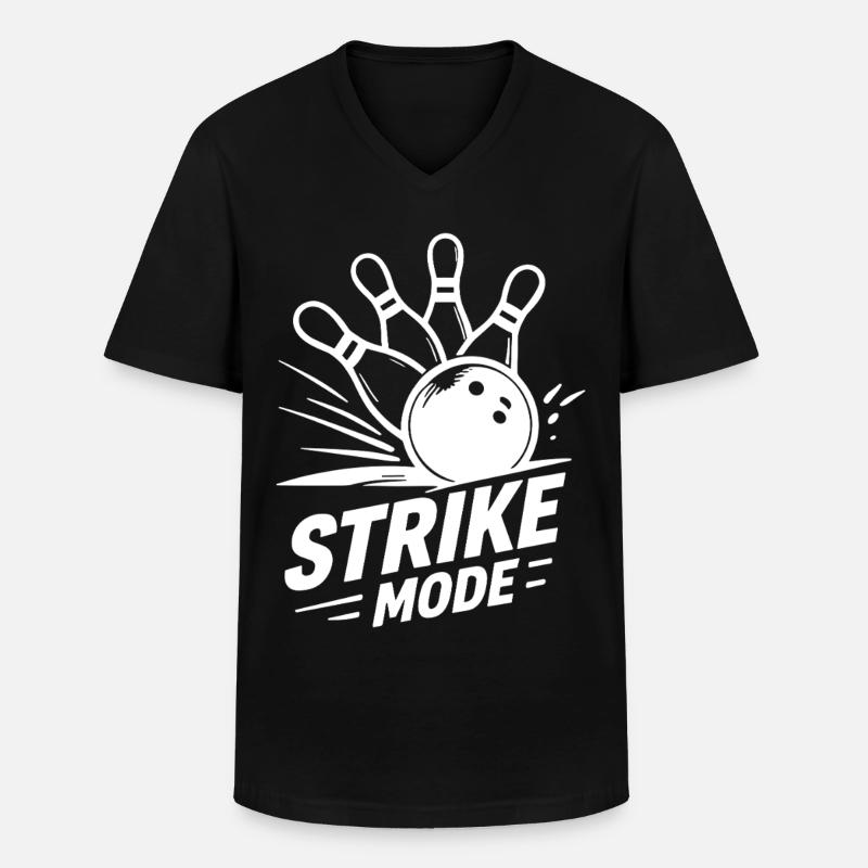 Bowling Strike Mode Kegeln Champion - Männer-T-Shirt mit V-Ausschnitt - Schwarz