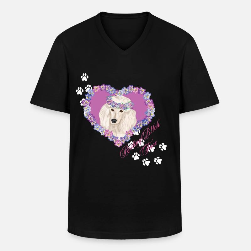Resting B!tch Face Pudel - Männer-T-Shirt mit V-Ausschnitt - Schwarz