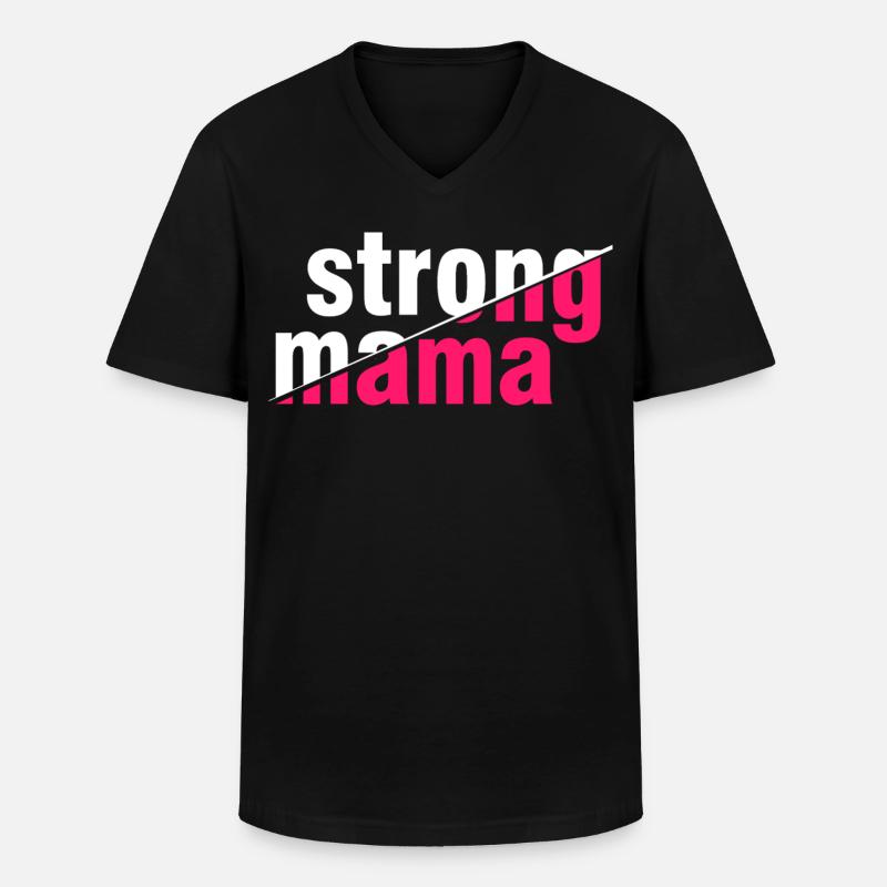 Starkes Mama-Hemd - Männer-T-Shirt mit V-Ausschnitt - Schwarz