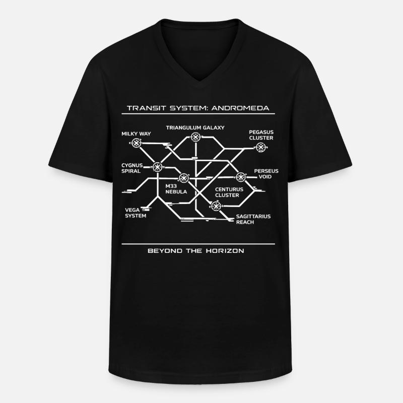 Andromeda Galactic Transit Network - Men's V-Neck T-Shirt - black