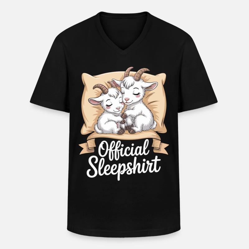 Sovskjorta Getpresentkvällsoutfit - T-shirt med V-ringning herr - svart