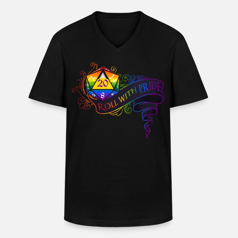 Roll with PRIDE again ! - T-shirt col V Homme - noir