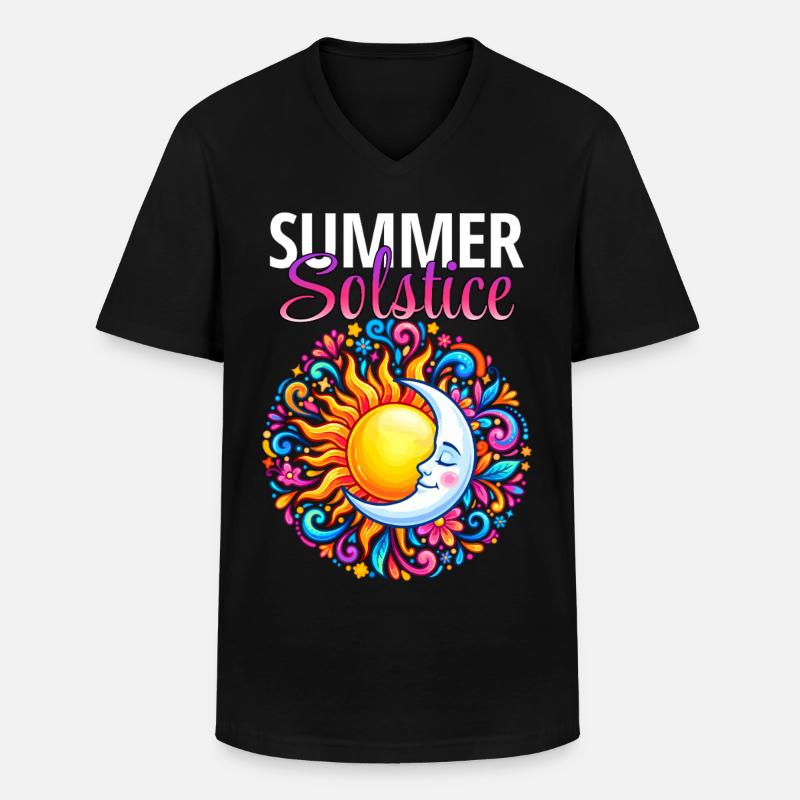 Litha Pagan Solstice d’été Midsommar - T-shirt col V Homme - noir